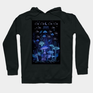 2024 Luna Calendar - Nighty Enchanting Mushrooms Hoodie